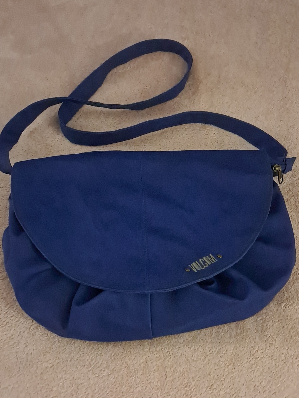 Volcom Blue Crossbody Slouch Faux Leather Bag